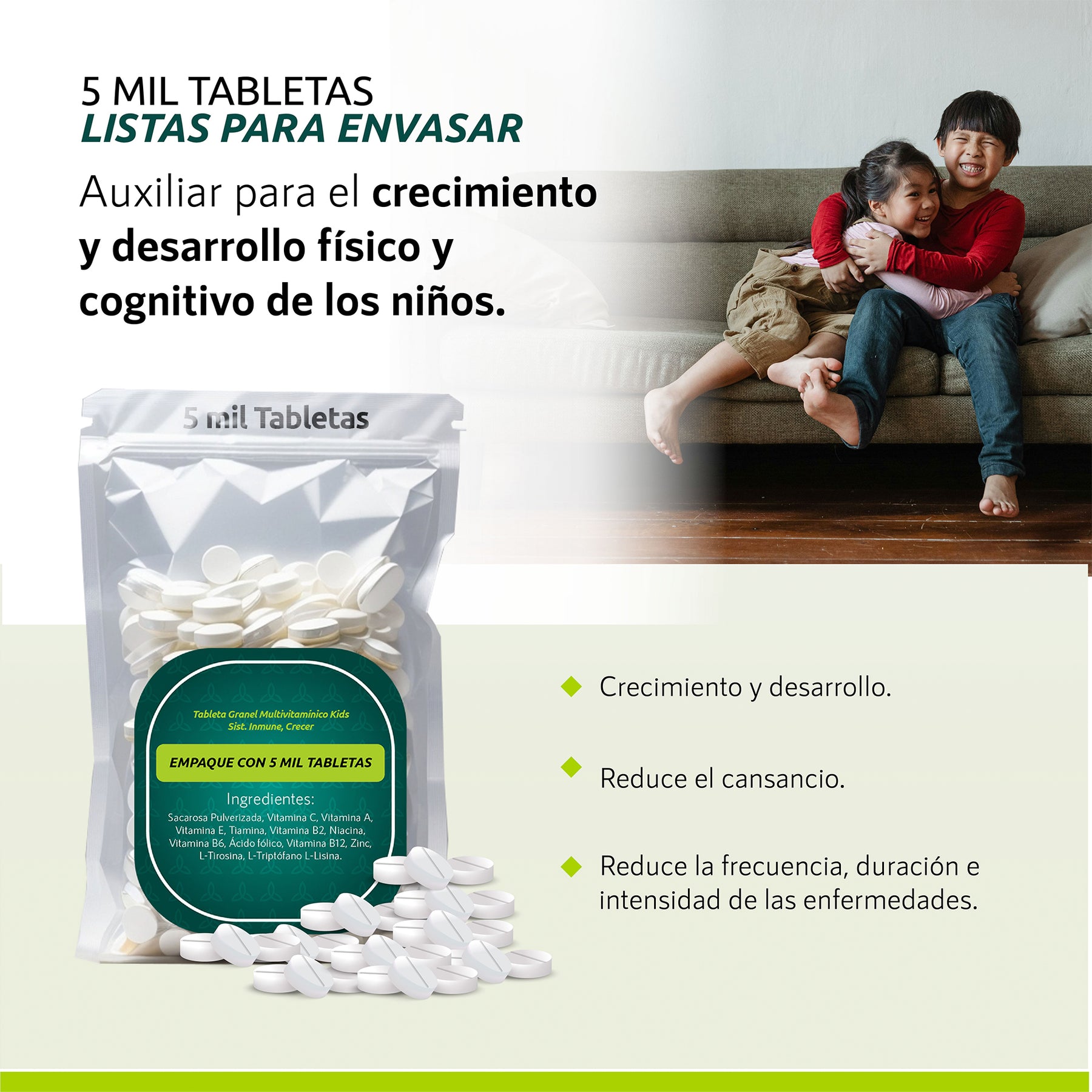 Tableta Granel Multivitamínico Kids Sist. Inmune Crecer