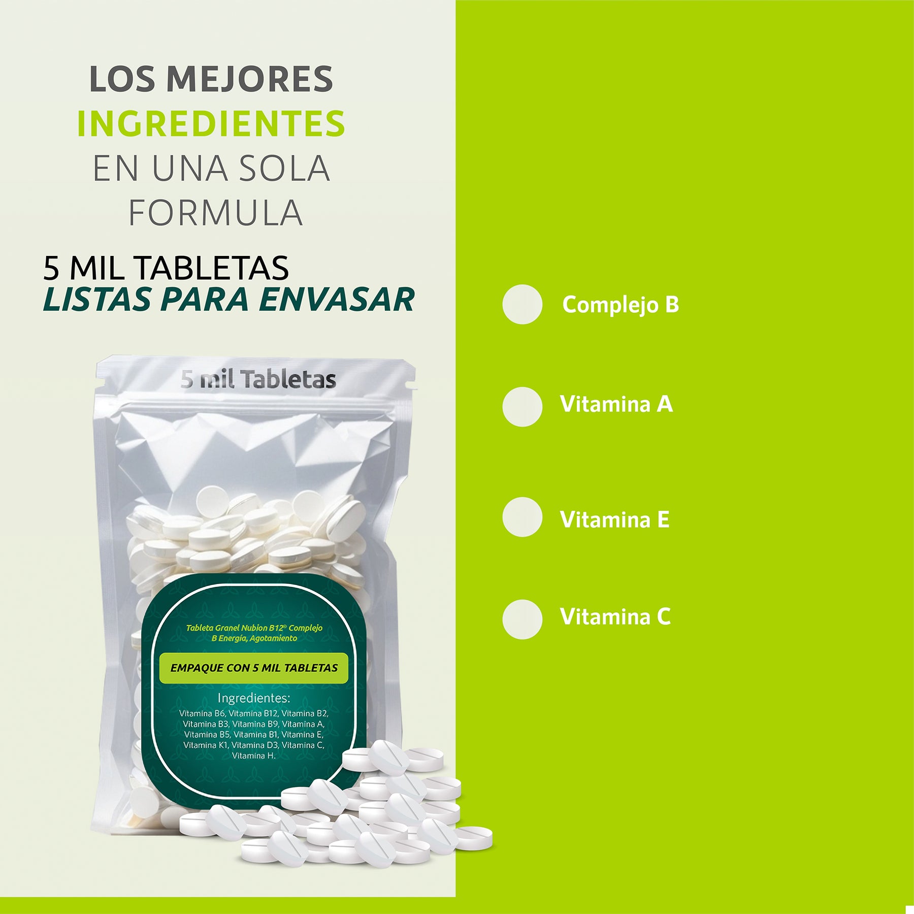 Tableta Granel Nubion B12® Complejo B Energía, Agotamiento