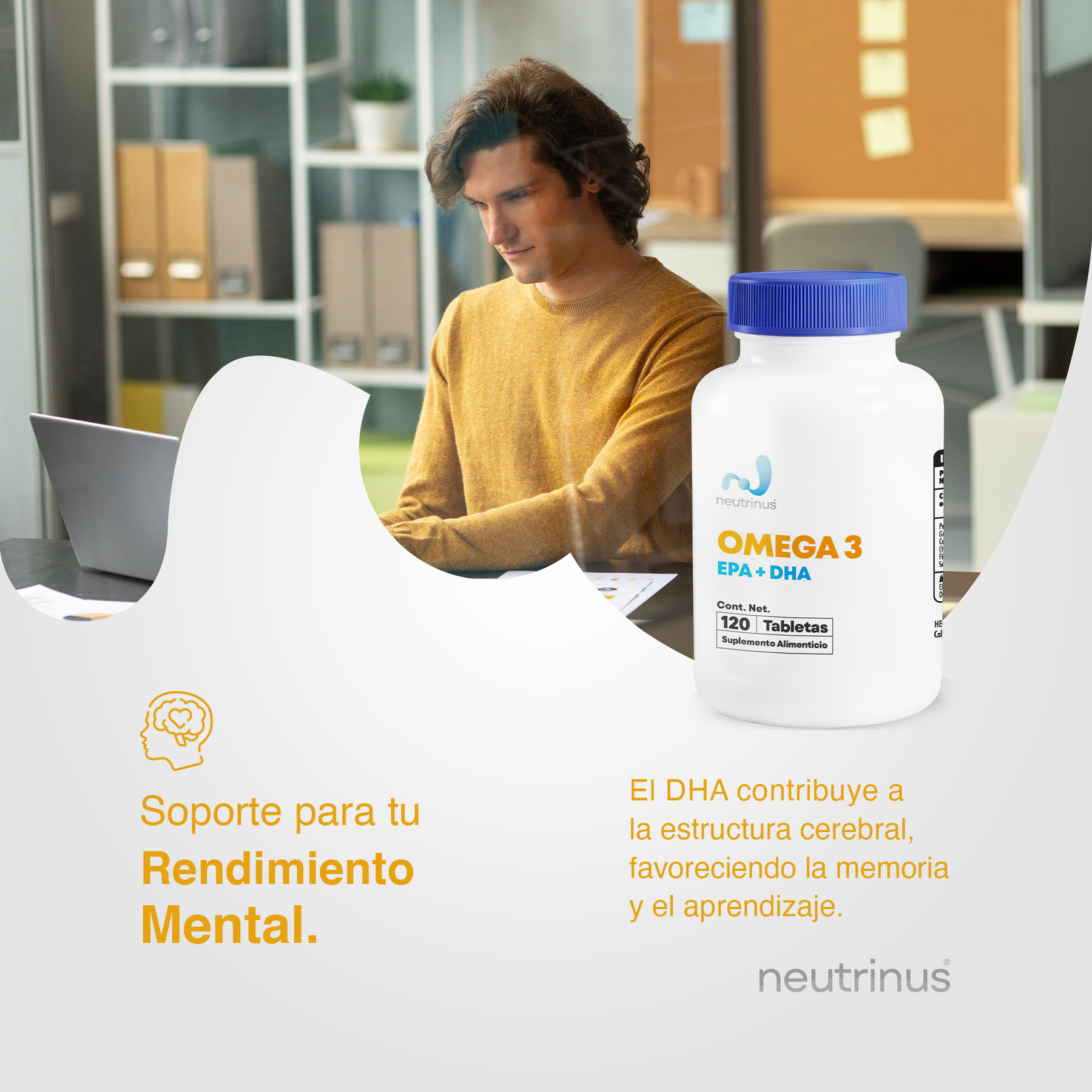 Omega 3 – Corazón, Cerebro y Bienestar | Neutrinus Plus 120 Tabletas