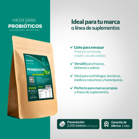 Tableta Granel Probióticos Microbiota Intestinal