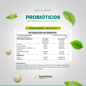 Tableta Granel Probióticos Microbiota Intestinal