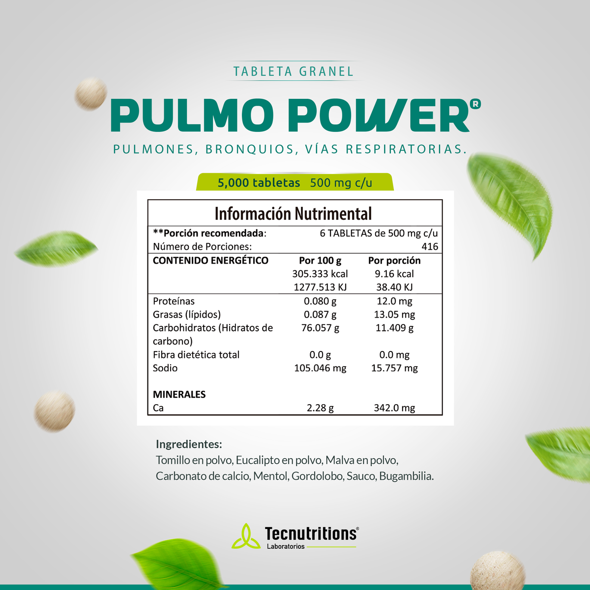 Tableta Granel Pulmo Power® Pulmones, Bronquios Vías Resp