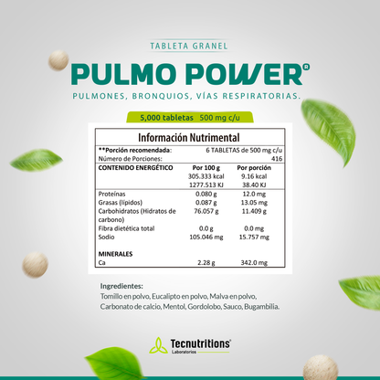 Tableta Granel Pulmo Power® Pulmones, Bronquios Vías Resp