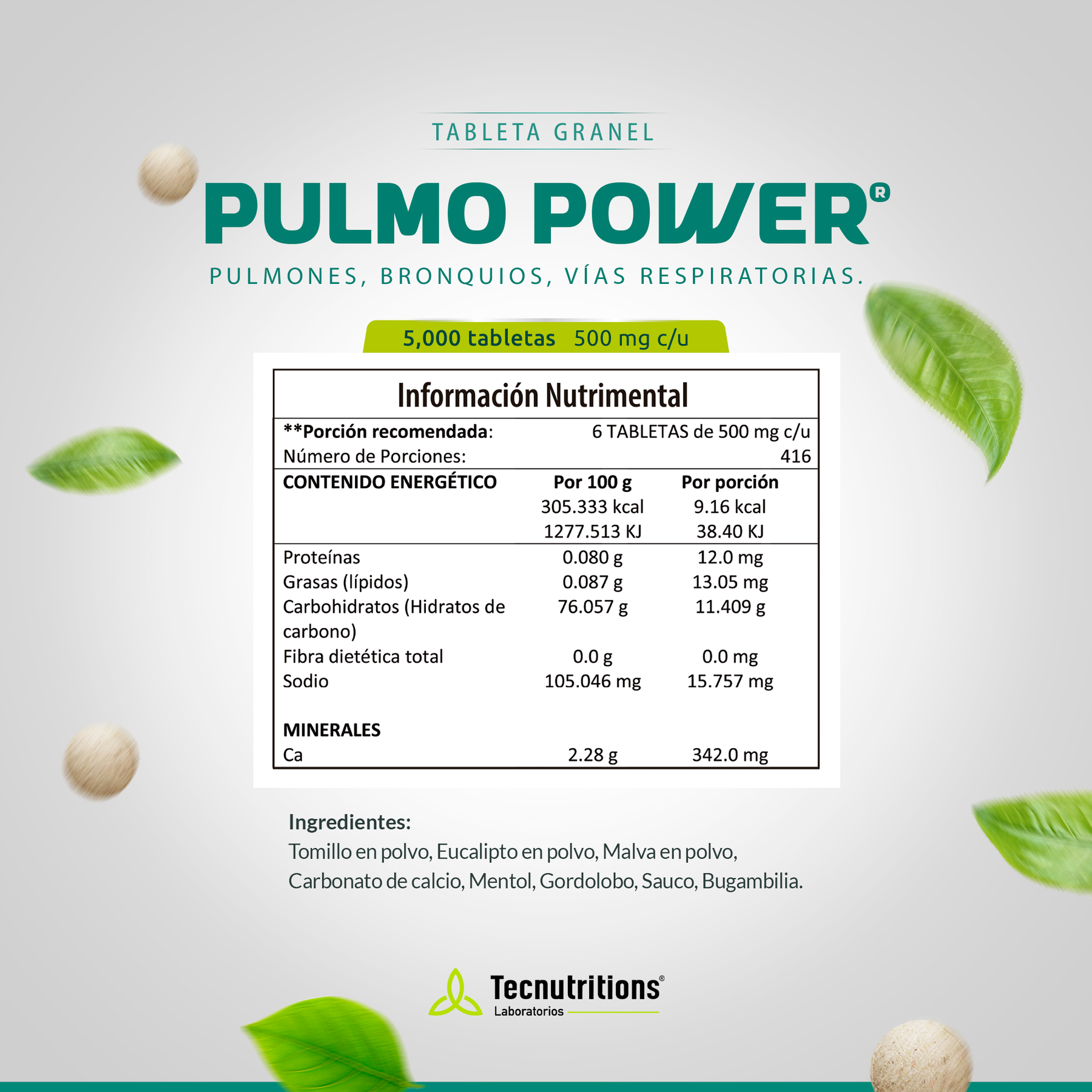 Tableta Granel Pulmo Power® Pulmones, Bronquios Vías Resp