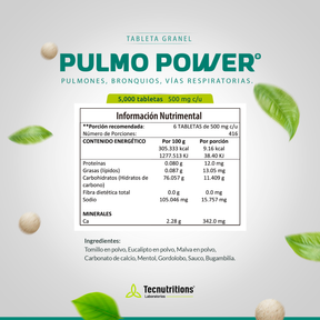 Tableta Granel Pulmo Power® Pulmones, Bronquios Vías Resp