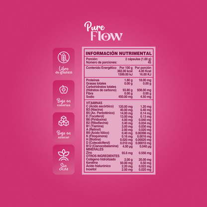 Pure Flow: Probióticos y Complejo Herbal para Desinflamar | Salud Intestinal