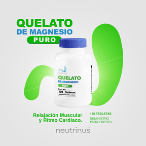 Quelato de Magnesio – Relajación, Estrés y Descanso | Neutrinus Plus 120 Tabletas