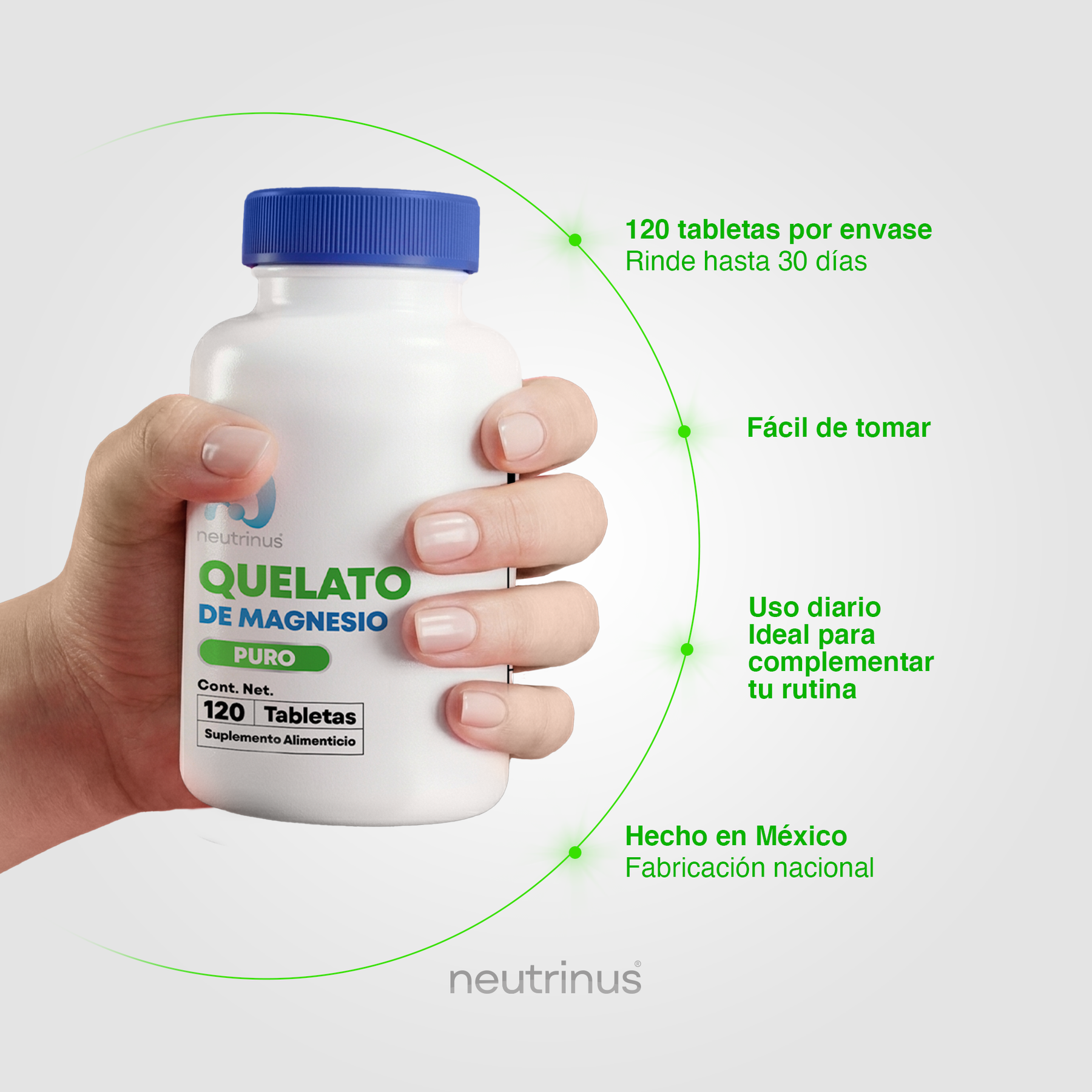 Quelato de Magnesio – Relajación, Estrés y Descanso | Neutrinus Plus 120 Tabletas