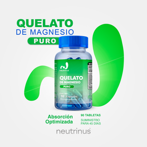 Quelato de Magnesio – Relajación, Estrés y Descanso | Neutrinus Plus 90 Cápsulas