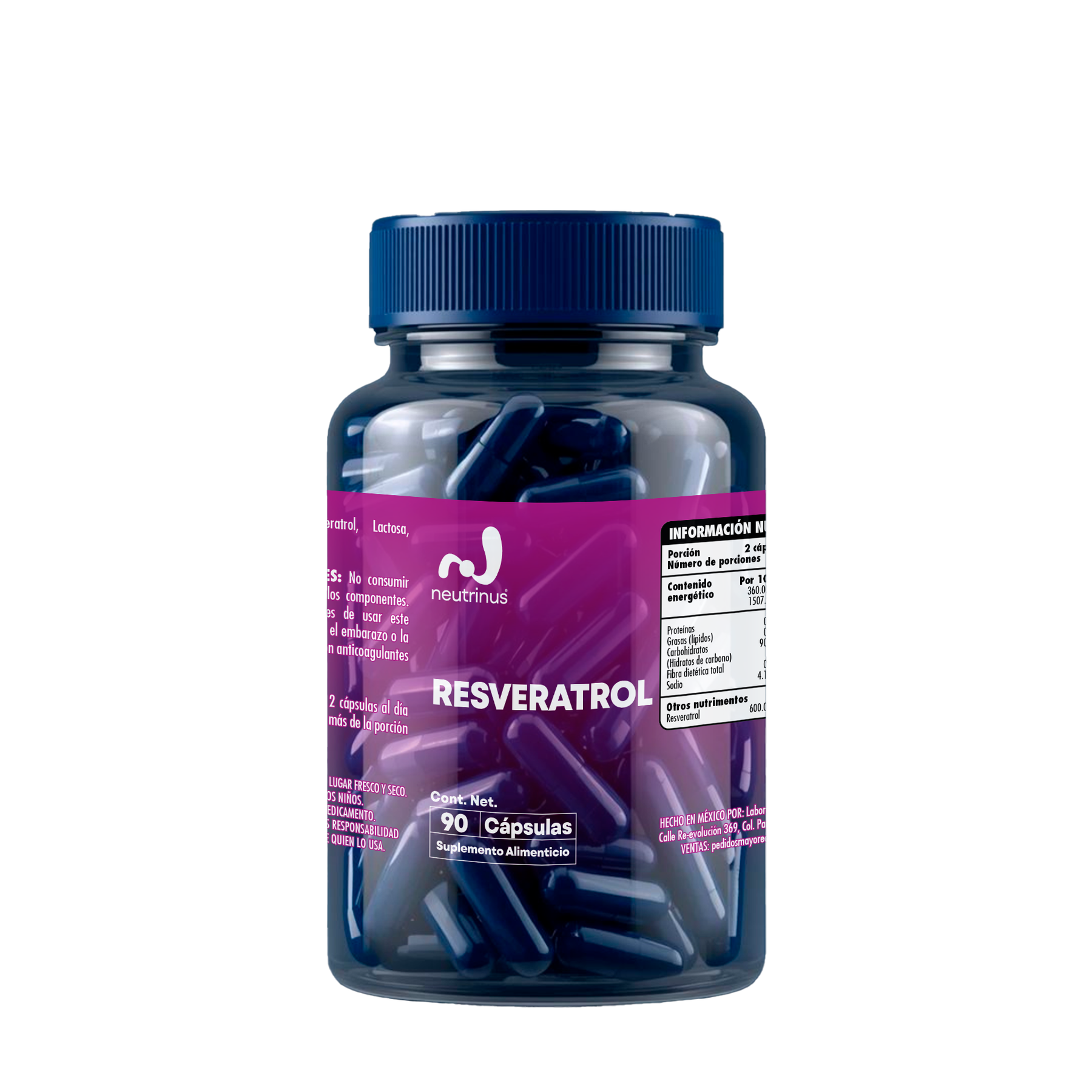 Resveratrol – Antioxidante y Salud Cardiovascular | Neutrinus Plus 90 Cápsulas
