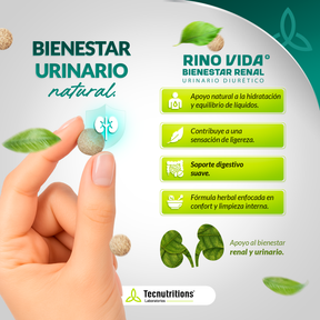 Tableta Granel Rino Vida® Bienestar Renal Urinario Diurético
