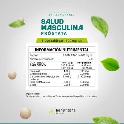 Tableta Granel Salud Masculina De La Próstata