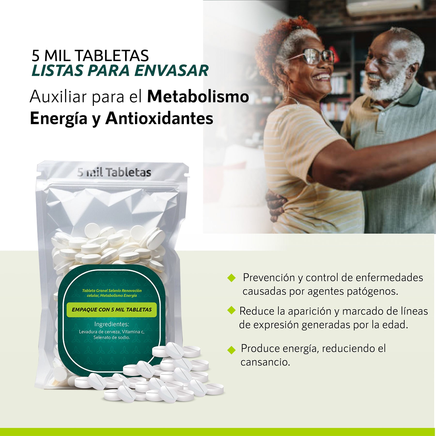 Tableta Granel Selenio Renovación Celular Metabolism Energía