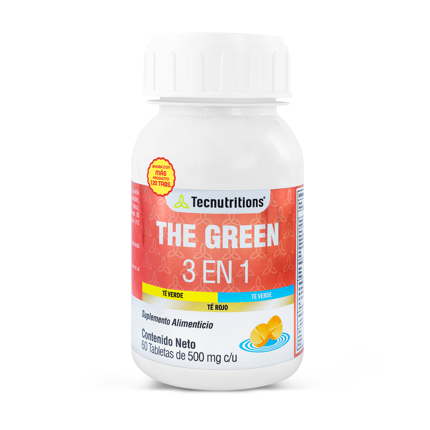 Food supplement with antioxidants, fibers and vitamins, The Green 3 in 1, 60 tabl