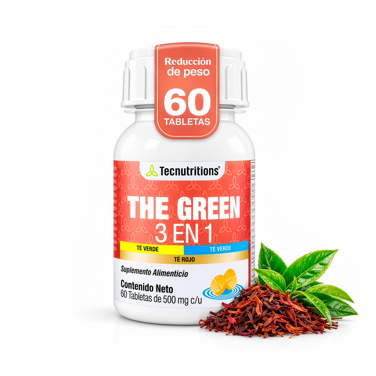 Food supplement with antioxidants, fibers and vitamins, The Green 3 in 1, 60 tabl