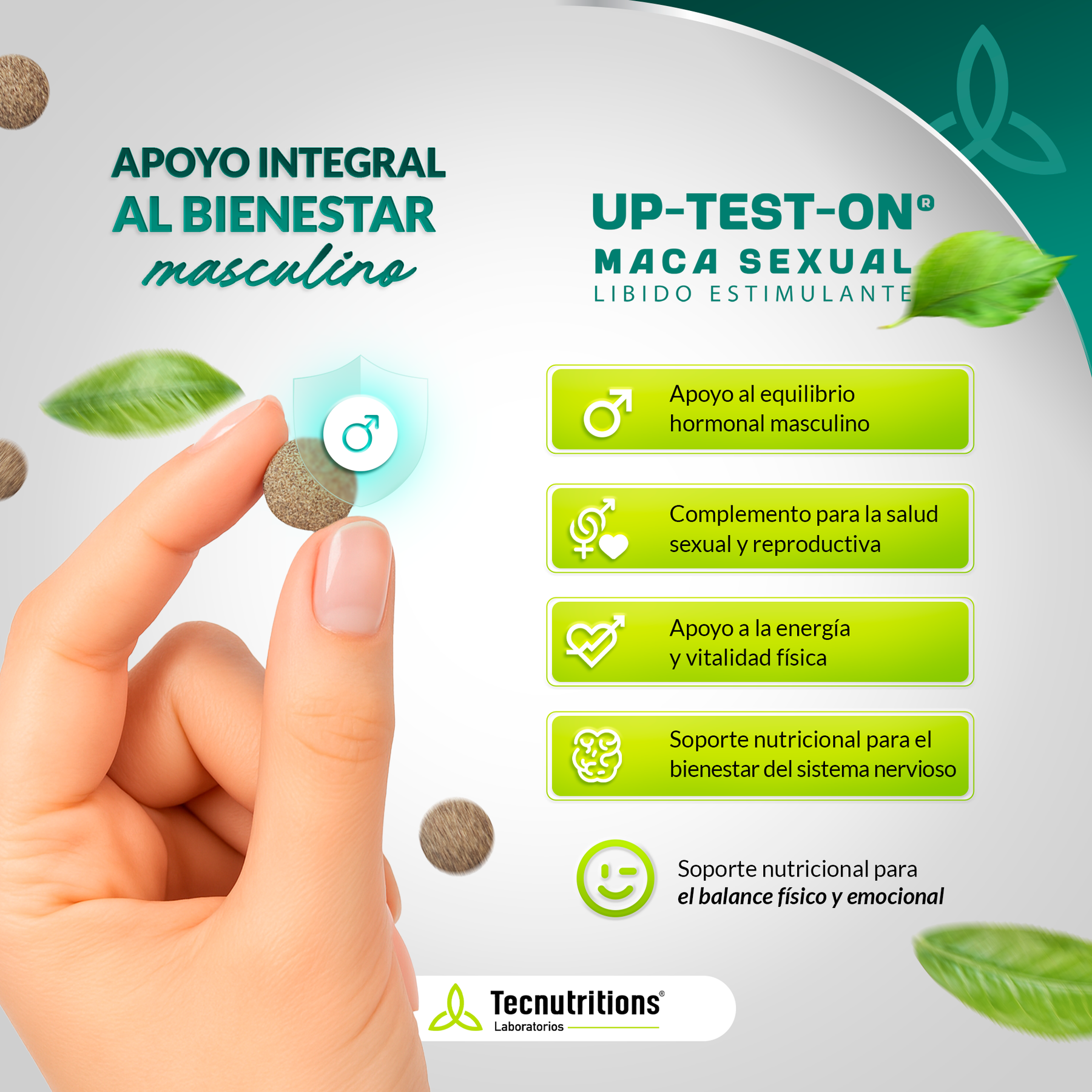Tableta Granel Up-test-on® Maca Sexual, Libido Estimulante