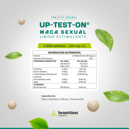 Tableta Granel Up-test-on® Maca Sexual, Libido Estimulante