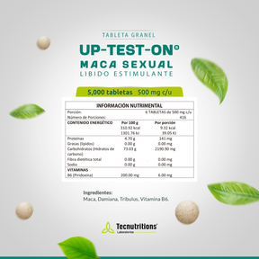 Tableta Granel Up-test-on® Maca Sexual, Libido Estimulante