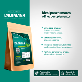 Tableta Granel Valeriana Dormir Bien, Sueño Reparador