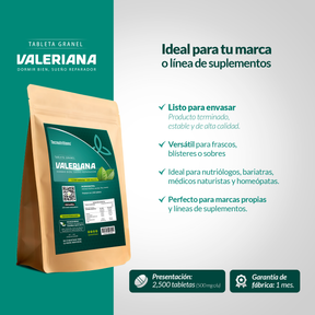 Tableta Granel Valeriana Dormir Bien, Sueño Reparador