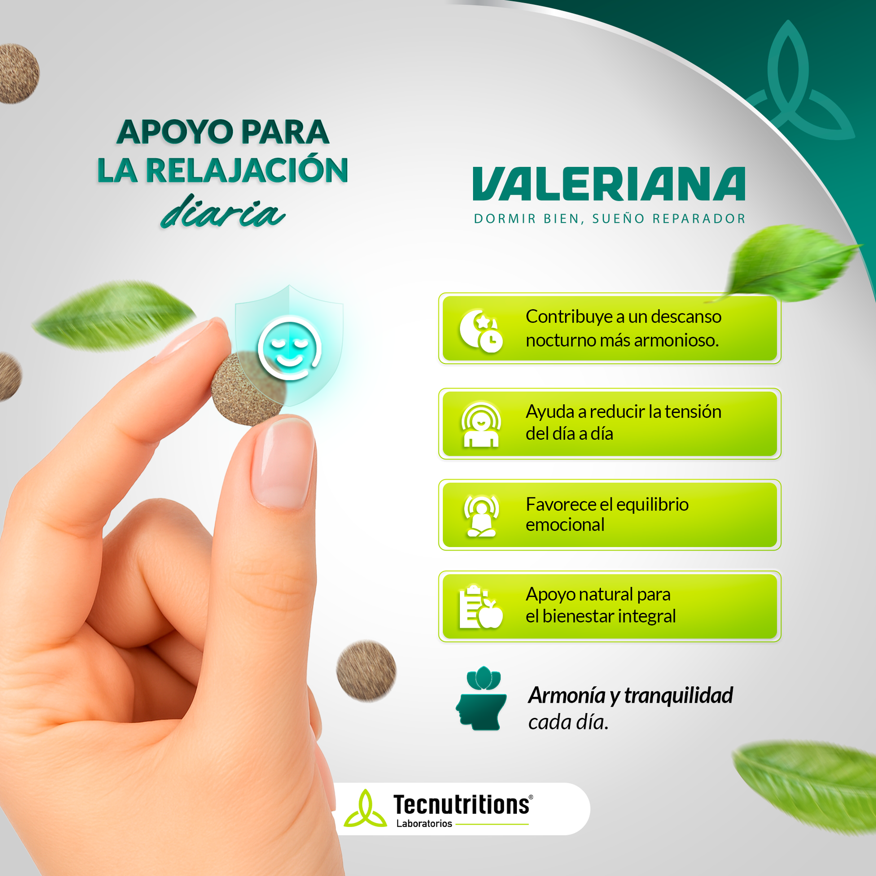 Tableta Granel Valeriana Dormir Bien, Sueño Reparador