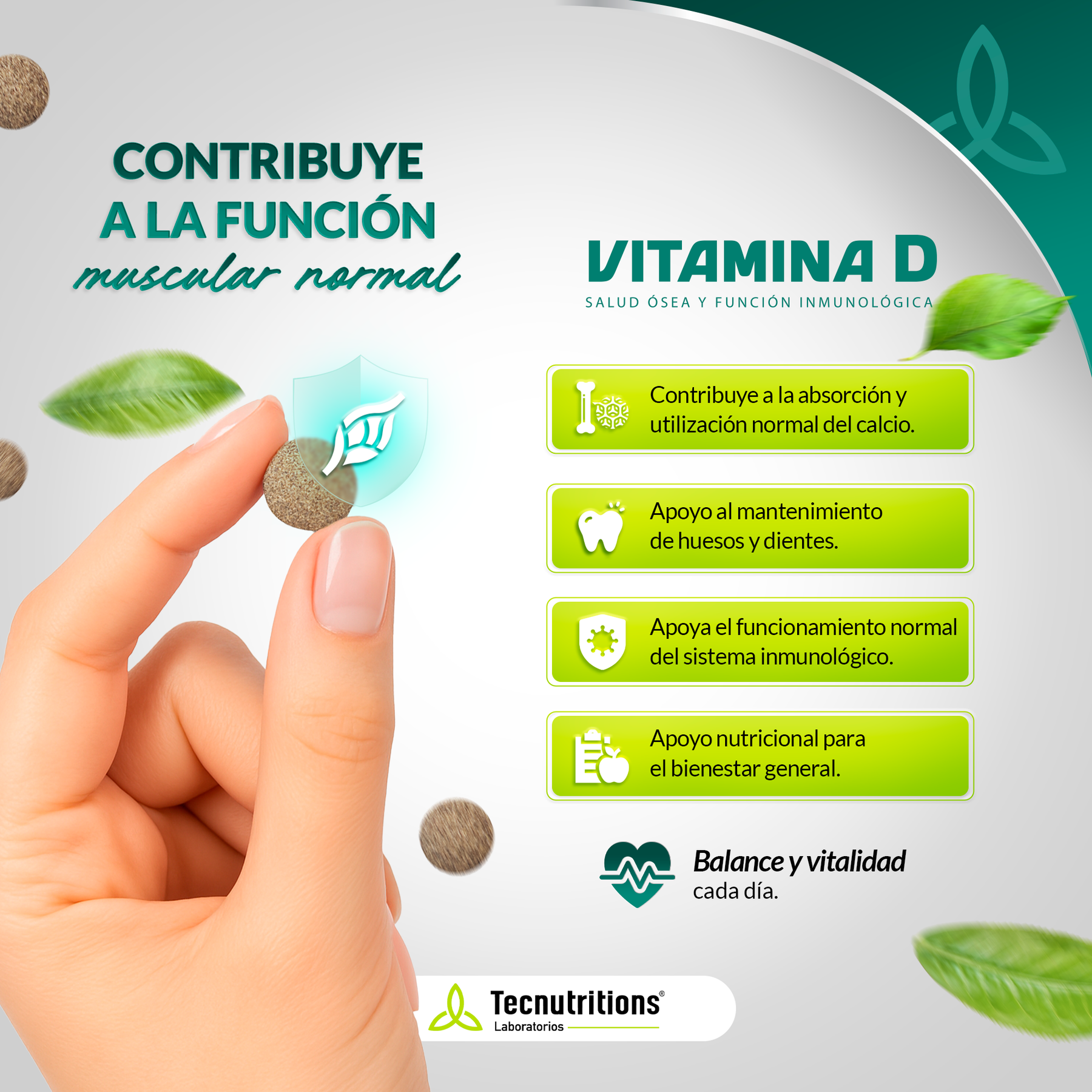 Tableta Granel Vitamina D Salud Ósea Y Función Inmunológica