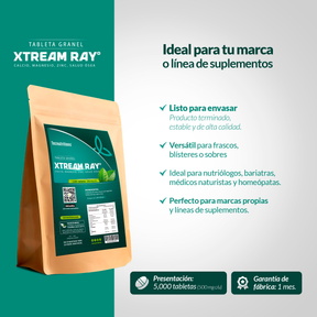 Tableta Granel Xtream Ray® Calcio Magnesio Zinc Salud Ósea