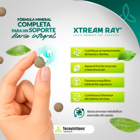 Tableta Granel Xtream Ray® Calcio Magnesio Zinc Salud Ósea