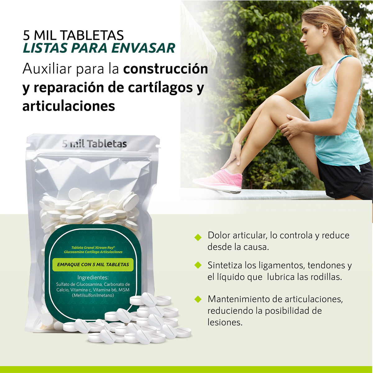 Tableta Granel Xtream Ray® Glucosamina Cartílago Articulación