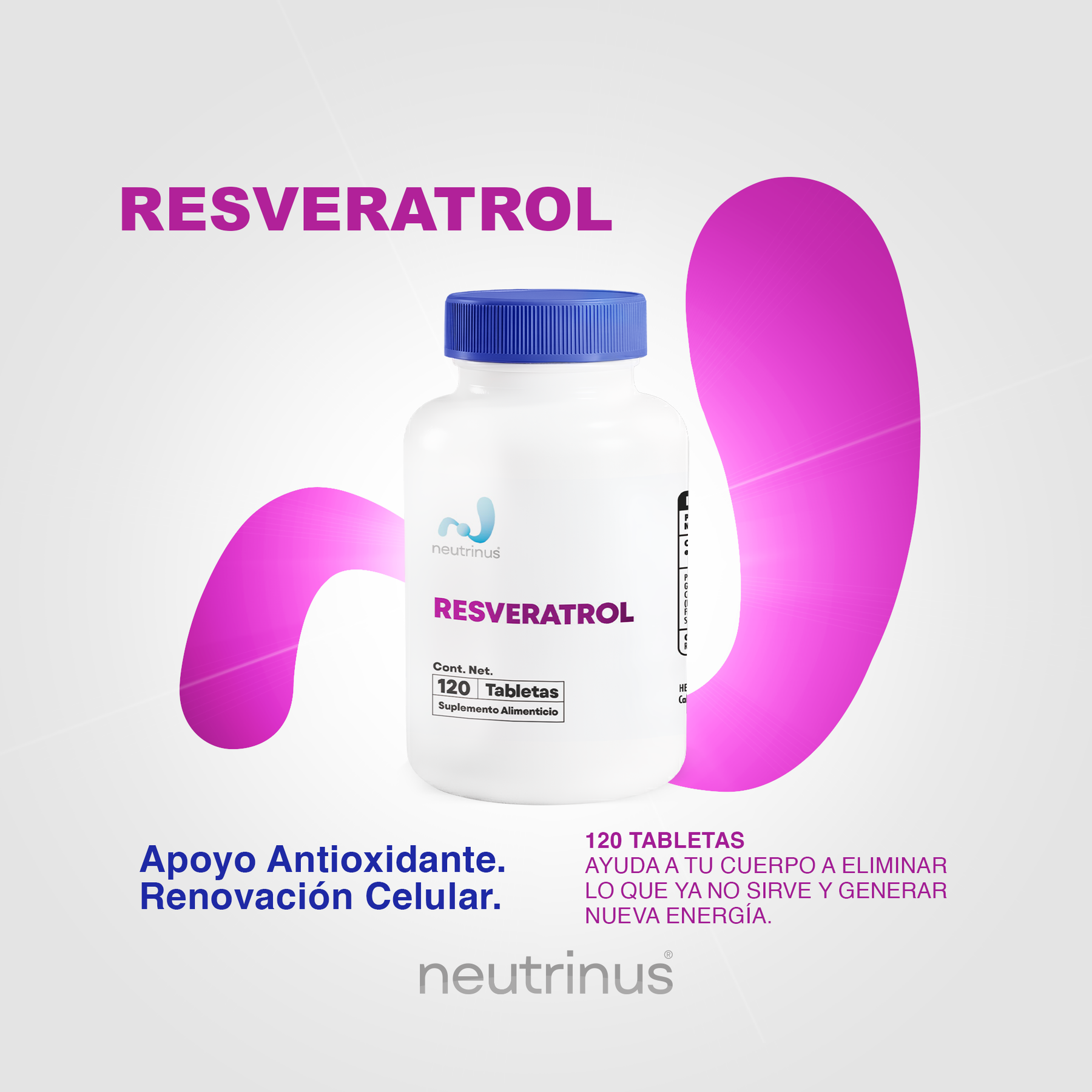 Resveratrol – Antioxidante y Salud Cardiovascular | Neutrinus Plus 120 Tabletas