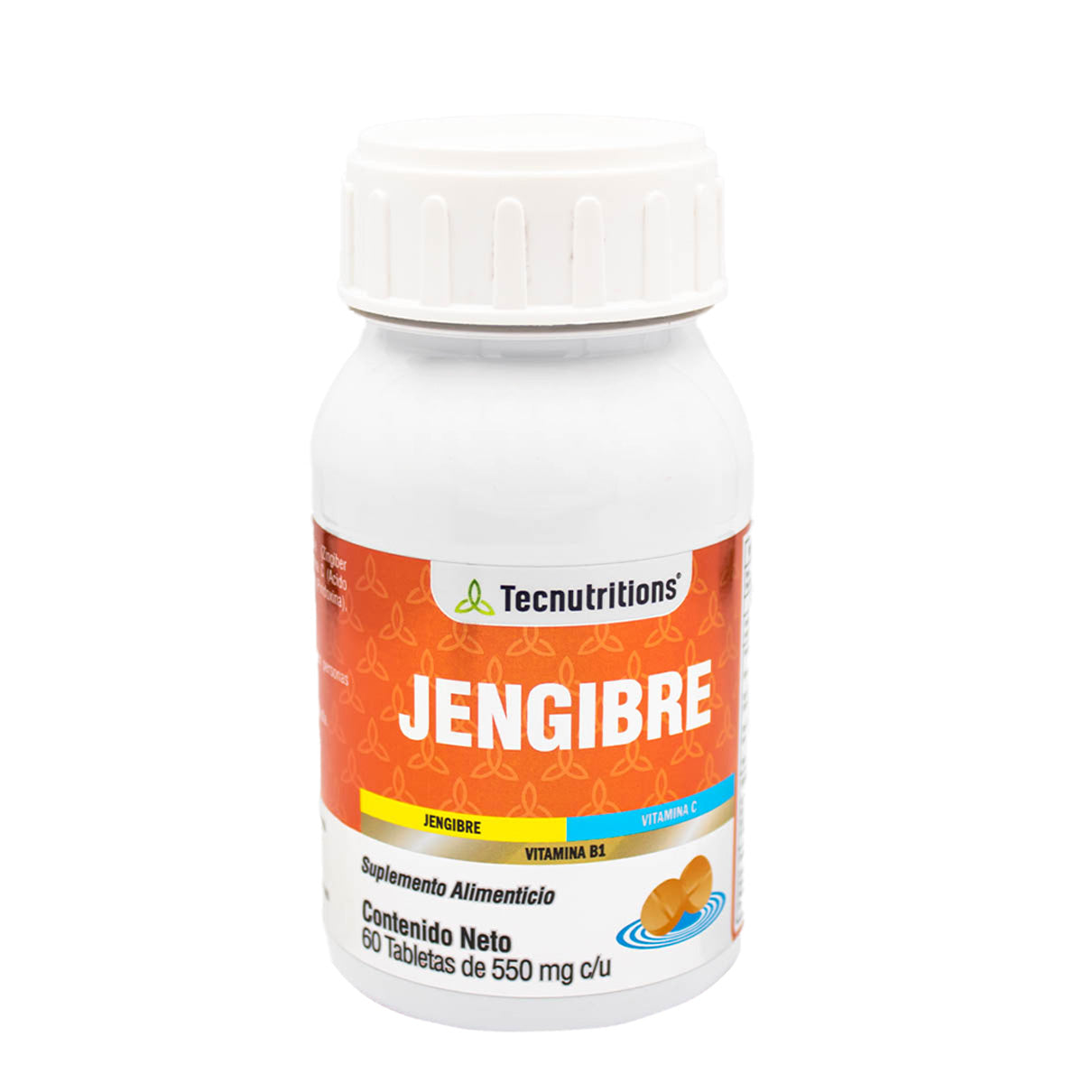 Suplemento alimenticio Jengibre, 60 tabs, con jengibre, vitamina c, sistema inmune