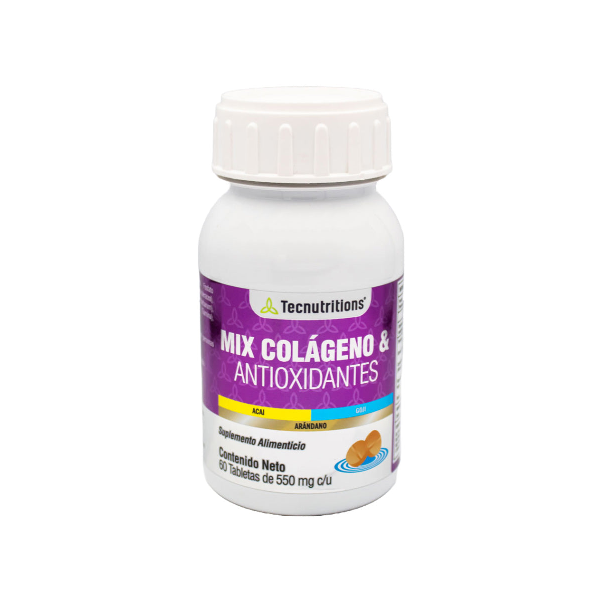 Suplemento alimenticio Mix Colágeno y Antioxidantes, 60 tabs, con colágeno hidrolizado, goji, arándano